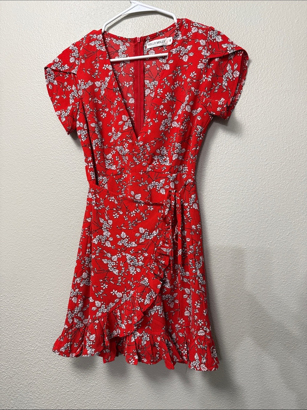 Hello Molly Red Floral Wrap Dress